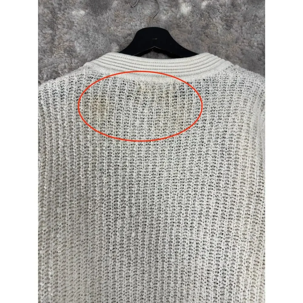 Western Conection Size M Open Front Kint Cardigan Sweater‎ Ivory Long Sleeve